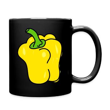 Yellow Bell Pepper Doodle - Full Colour Mug - black - Right