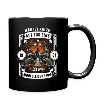 Modellbahn Eisenbahn Modelleisenbahn Modellbauer - Tasse einfarbig - Schwarz - Rechts