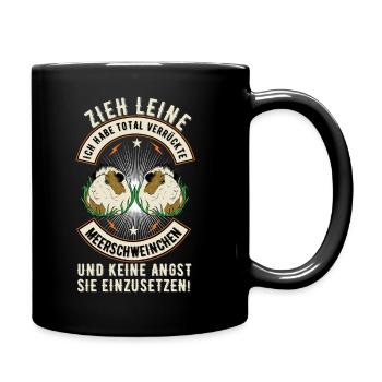 Zieh Leine Meerschweinchen Meerschwein Nagetier - Tasse einfarbig - Schwarz - Rechts
