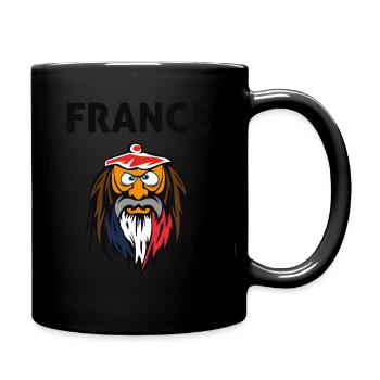Viking avec le drapeau français sur sa barbe - Full Colour Mug - black - Right