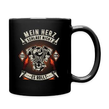 Motorrad Motorradfahrer Motorradverein Motorradfan - Tasse einfarbig - Schwarz - Rechts