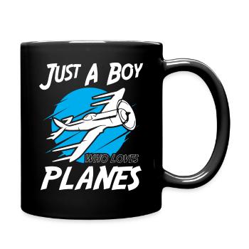 Juste un garçon qui aime les avions - Mug uni - noir - Droite