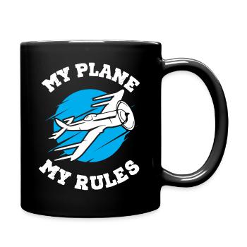 My Plane My Rules - Tasse einfarbig - Schwarz - Rechts