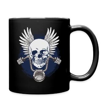 Skelett Motorrad Motorradfahrer Geschenk T-shirt - Tasse einfarbig - Schwarz - Rechts