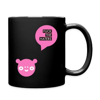 I HATE HATERS, Unzufrieden, Aggressiv, Abneigung, - Tasse einfarbig - Schwarz - Rechts