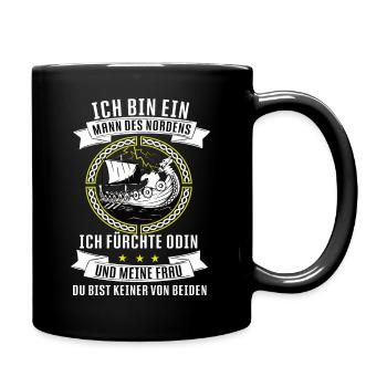 Wikingerschiff Wikinger skandinavien germanen - Tasse einfarbig - Schwarz - Rechts