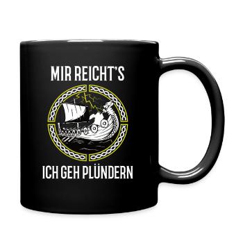Wikingerschiff Wikinger skandinavien germanen - Tasse einfarbig - Schwarz - Rechts
