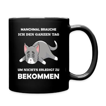 Katze Katzen Katzenliebhaber Lustige Katze Kater - Tasse einfarbig - Schwarz - Rechts
