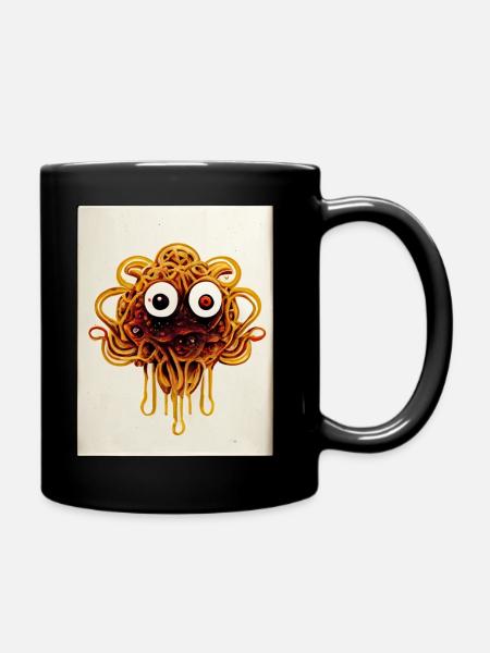 Flying Spaghetti Monster - Full Colour Mug - black