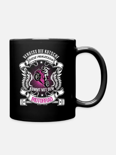 Motorrad Motorradfahrerin Frauenpower Bikerbraut - Tasse einfarbig - Schwarz