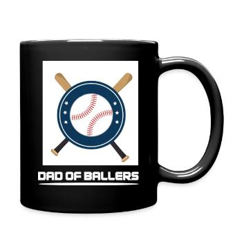 Vater von Ballers Baseball Fan Vater Ballers Softb - Tasse einfarbig - Schwarz - Rechts