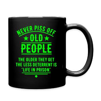 Don't Piss Off Old People / Color Change Pension - Full Colour Mug - black - Right