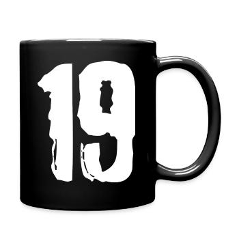 19 Zahl Trikot - Tasse einfarbig - Schwarz - Rechts