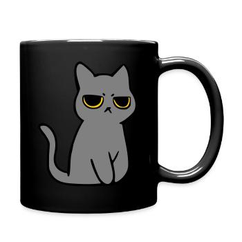 chat en colère coloré - Mug uni - noir - Droite