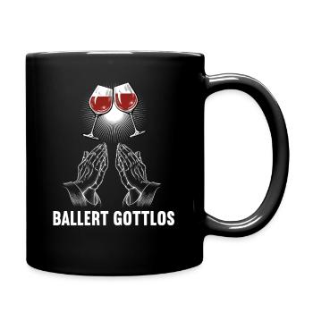 Ballert Gottlos Wein Weinliebhaber Weinglas - Tasse einfarbig - Schwarz - Rechts