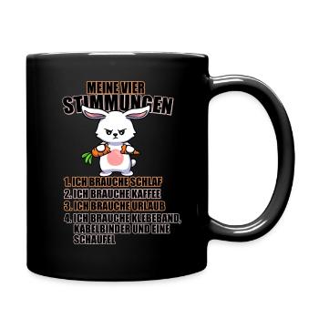 Hase lustige Sprüche Kaffee Urlaub Müde Shirt - Tasse einfarbig - Schwarz - Rechts
