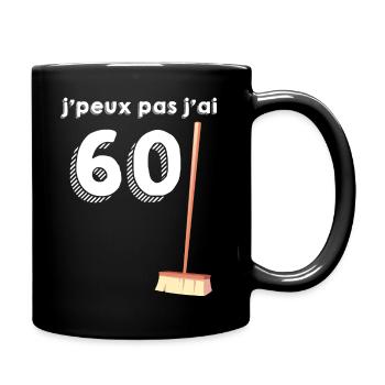 Anniversaire 60 ans 60 Balais humour Papa Maman - Mug uni - noir - Droite