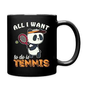 Panda Tennis Dicton Sports Tennis Player Cadeau - Mug uni - noir - Droite