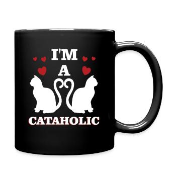 I M Cataholic Cat Cats Kitten Cute Cat - Full Colour Mug - black - Right