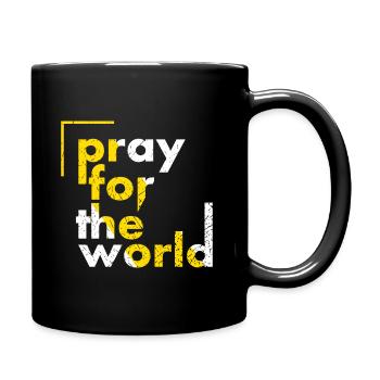 Priez pour le monde - Mug uni - noir - Droite