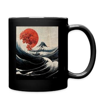 Japanese Ocean - Full Colour Mug - black - Right
