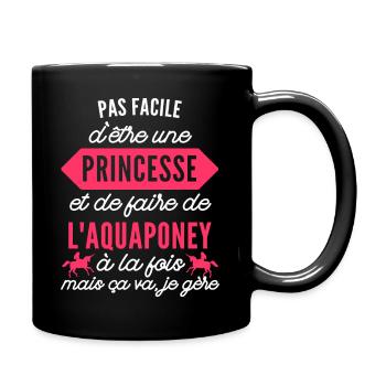 princesse / aquaponey / humour fille - Mug uni - noir - Droite