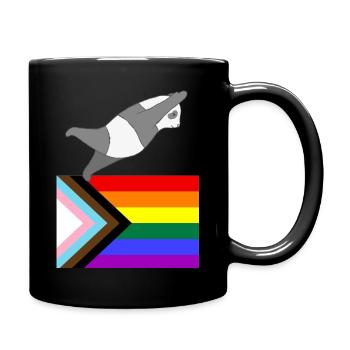 LGBT eine Regenbogenflagge Panda Bär - Tasse einfarbig - Schwarz - Rechts