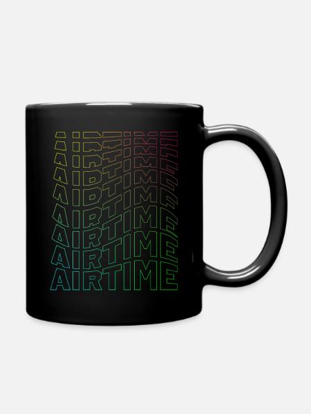airtime textblock hollow wave rainbow - Tasse einfarbig - Schwarz