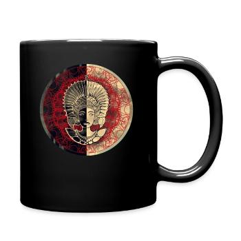 mandala goddess - Tasse einfarbig - Schwarz - Rechts