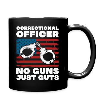 No Guns Just Guts – Jailer Prison Ward Officer - Tasse einfarbig - Schwarz - Rechts