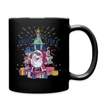 Santa Clause Santa Claus with 4 arms Christmas tree - Full Colour Mug - black - Right