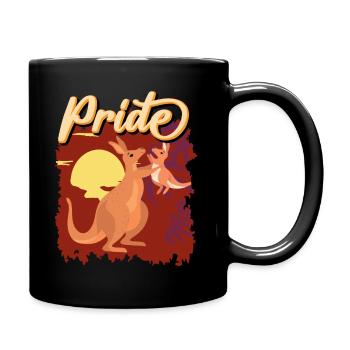 Känguru Mama Pride - Tasse einfarbig - Schwarz - Rechts
