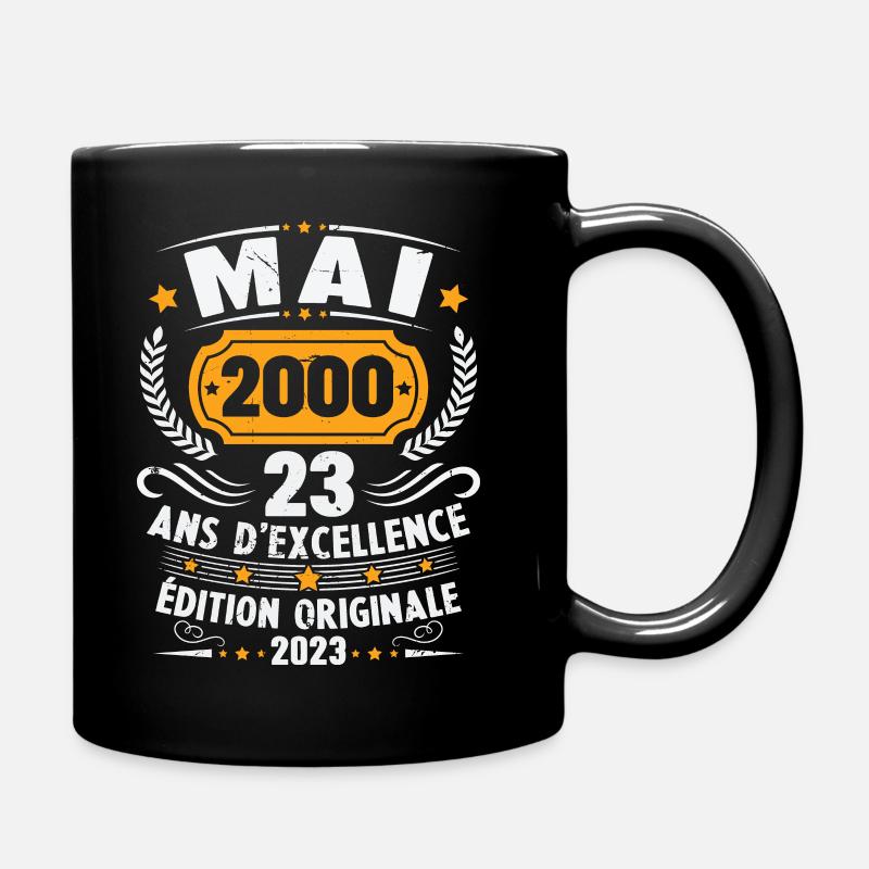 Cadeau D'anniversaire 23 Ans Mai 2000 Vintage - Mug uni - noir