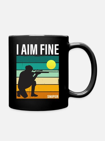 I AIM FINE - Sniper - Tasse einfarbig - Schwarz
