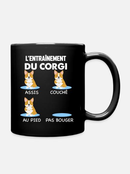 L'Entrainement du Corgi Education Chien - Mug uni - noir