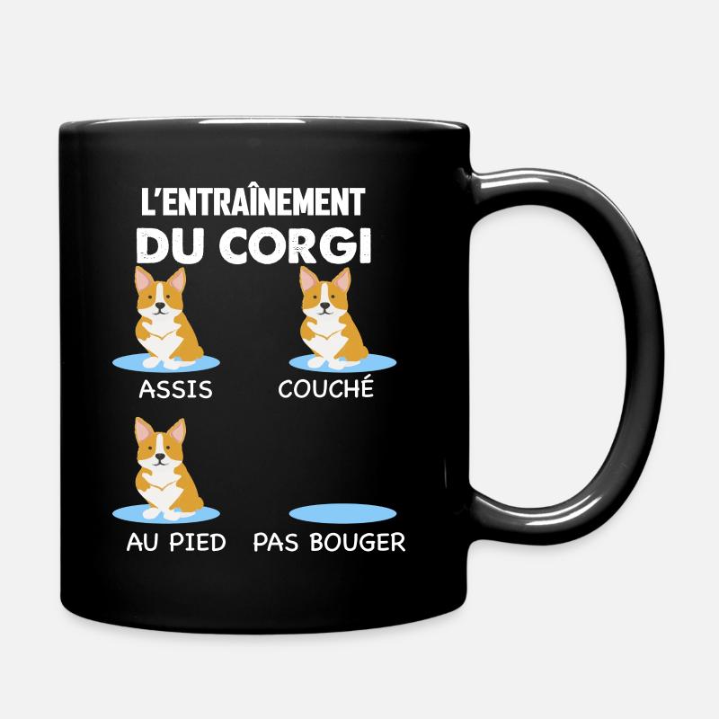 L'Entrainement du Corgi Education Chien - Mug uni - noir