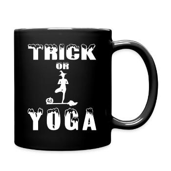 Yoga süßes Halloween Kürbis Kostüm Grusel Lustig - Tasse einfarbig - Schwarz - Rechts