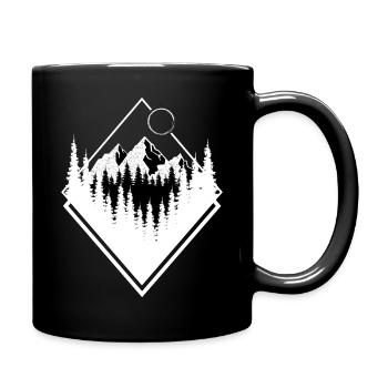 Paysages de forme géométrique Noir et blanc - Mug uni - noir - Droite