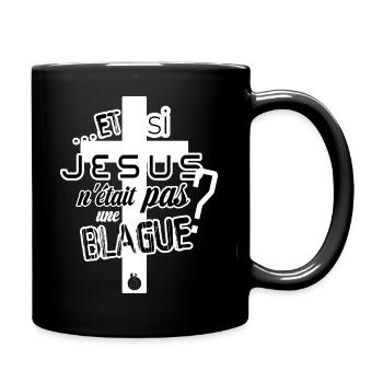 Logo Blanc Noir - Mug uni - noir - Droite