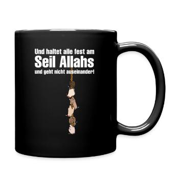 Seil Allahs weiß - Tasse einfarbig - Schwarz - Rechts