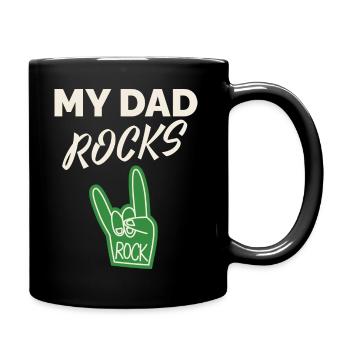 Dad Rockt - Tasse einfarbig - Schwarz - Rechts