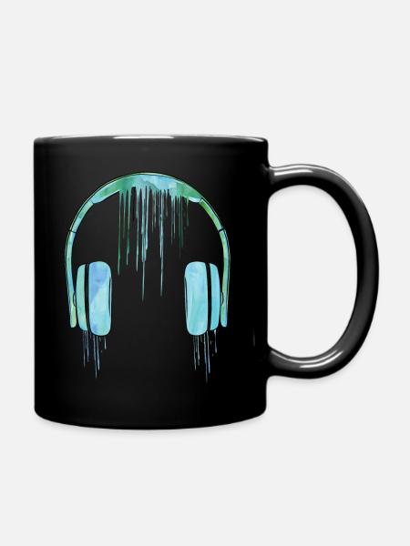earphone ink - Full Colour Mug - black