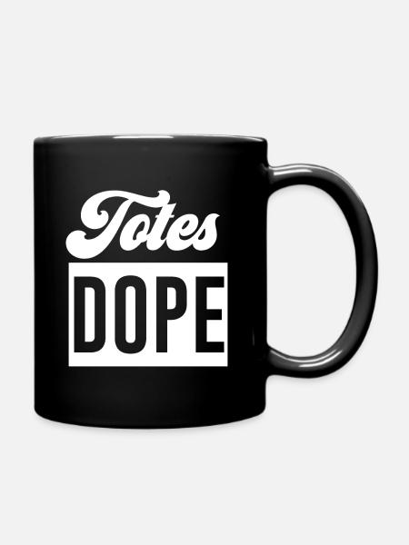 Slogan T-Shirt - Tasse einfarbig - Schwarz