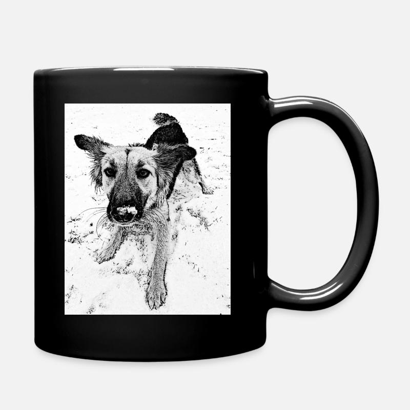 Hundeblick - Tasse einfarbig - Schwarz