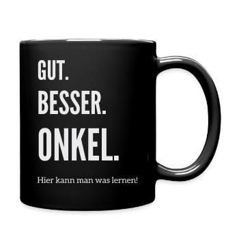Der beste Onkel - Tasse einfarbig - Schwarz - Rechts