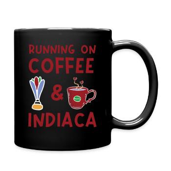 Running on coffee and Indiaca, sports design - Tasse einfarbig - Schwarz - Rechts