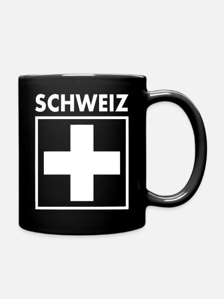 Schweiz - Tasse einfarbig - Schwarz