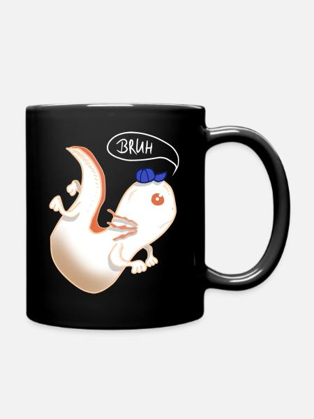 Axolotl bruhxolotl bruh Cartoon Mütze - Tasse einfarbig - Schwarz