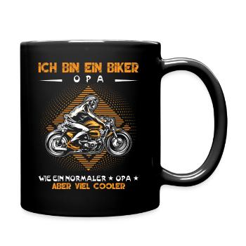 Ich bin ein Biker Opa - Tasse einfarbig - Schwarz - Rechts