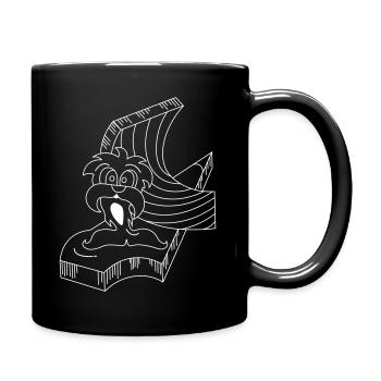 Pinguinmann auf Eisscholle - Tasse einfarbig - Schwarz - Rechts